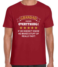 Load image into Gallery viewer, Grandad Knows Everything Tshirt
