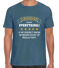 Load image into Gallery viewer, Grandad Knows Everything Tshirt