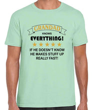 Load image into Gallery viewer, Grandad Knows Everything Tshirt
