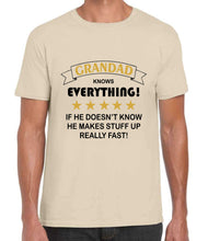 Load image into Gallery viewer, Grandad Knows Everything Tshirt