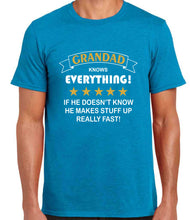 Load image into Gallery viewer, Grandad Knows Everything Tshirt