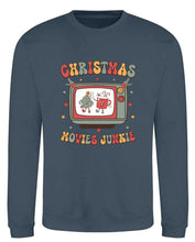 Load image into Gallery viewer, Christmas Movie Junkie Retro Sweatshirt
