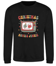 Load image into Gallery viewer, Christmas Movie Junkie Retro Sweatshirt
