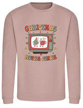 Load image into Gallery viewer, Christmas Movie Junkie Retro Sweatshirt
