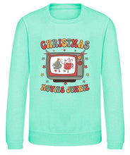 Load image into Gallery viewer, Christmas Movie Junkie Retro Sweatshirt
