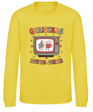 Load image into Gallery viewer, Christmas Movie Junkie Retro Sweatshirt
