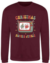 Load image into Gallery viewer, Christmas Movie Junkie Retro Sweatshirt
