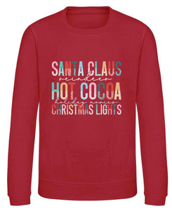 Santa Clause, Reindeer, Hot Cocoa Sweatshirt