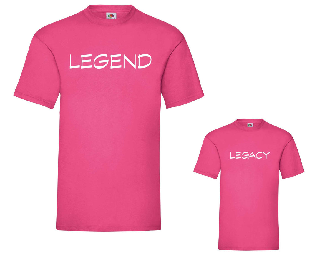 Legacy and Legend matching adult child t-shirts