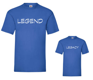 Legacy and Legend matching adult child t-shirts
