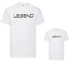 Legacy and Legend matching adult child t-shirts